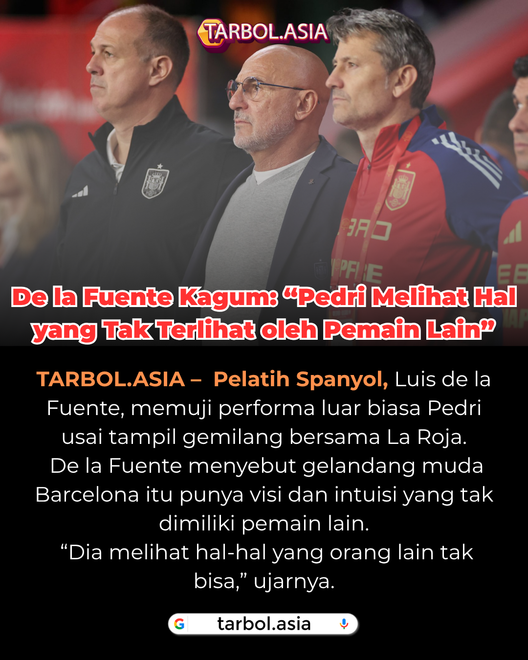 De la Fuente Pujikan Pedri: “Ia Melihat Hal yang Tak Terlihat oleh Pemain Lain"